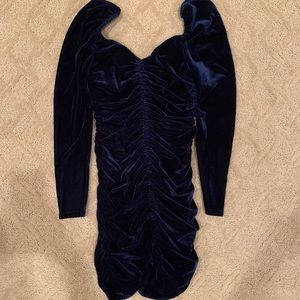 Navy Blue Velvet Dress